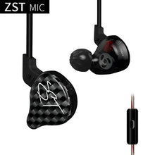 Load image into Gallery viewer, KZ ZST Pro Armature Dual Driver Earphone Detachable Cable Noise Cancelling Sport Headset With Mic for kz ZS4 AS10 C10 TRN