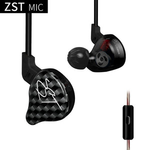 KZ ZST Pro Armature Dual Driver Earphone Detachable Cable Noise Cancelling Sport Headset With Mic for kz ZS4 AS10 C10 TRN