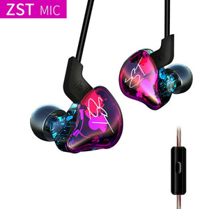 KZ ZST Pro Armature Dual Driver Earphone Detachable Cable Noise Cancelling Sport Headset With Mic for kz ZS4 AS10 C10 TRN