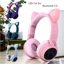 Load image into Gallery viewer, New Arrival LED Cat Ear Noise Cancelling Headphones Bluetooth 5.0 Young People Kids Headset Support TF Card 3.5mm Plug With Mic