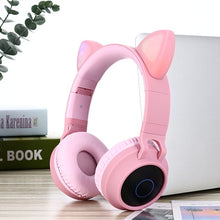 Load image into Gallery viewer, New Arrival LED Cat Ear Noise Cancelling Headphones Bluetooth 5.0 Young People Kids Headset Support TF Card 3.5mm Plug With Mic