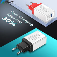 Load image into Gallery viewer, Crouch 5V2A 3U USB Charger EU US Adapter traverl charger charging for apple iphone samsung xiaomi huawei charger micro usb cable