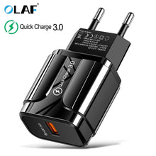 Load image into Gallery viewer, 3A Quick Charge 3.0 USB Charger EU Wall Mobile Phone Charger Adapter for iPhone X MAX 7 8 QC3.0 Fast Charging for Samsung Xiaomi