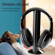 Load image into Gallery viewer, BEESCLOVER 5 In 1 Headset Wireless Headphone Cordless RF Mic For PC TV DVD CD MP3 MP4 d35