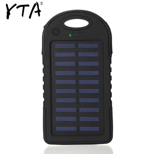 Solar 12000mAh power bank Portable Solar Panel Dual USB Battery Pack Charger Charging LED Battery Charger For iphone5 6 7 8 X