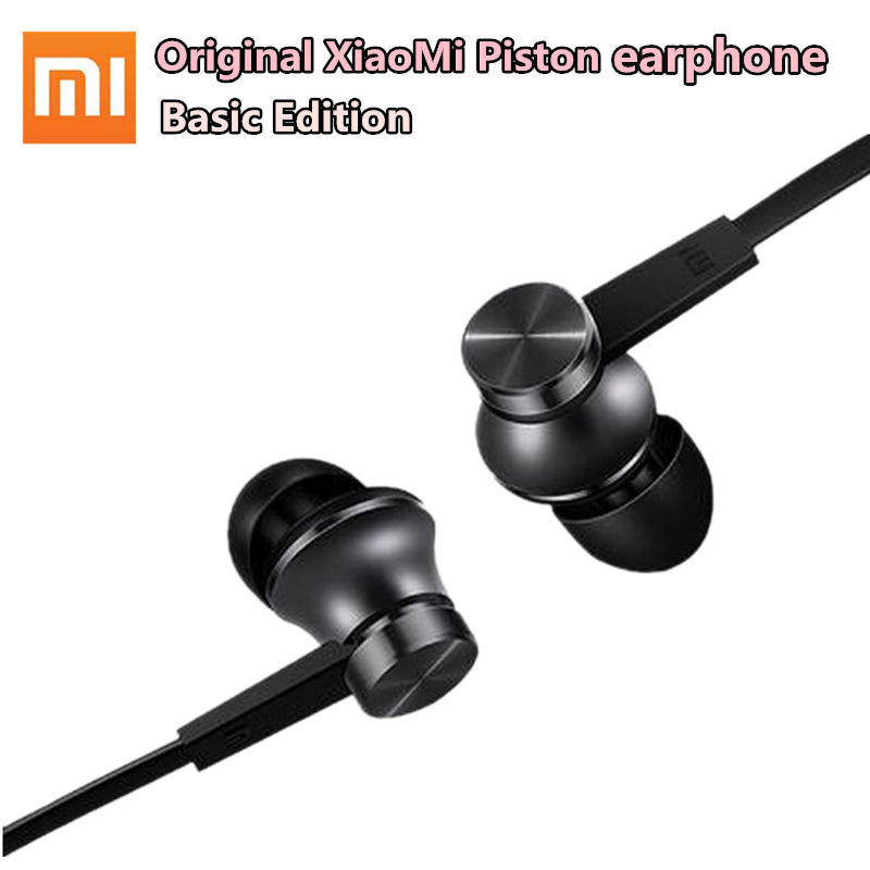 100% Original Xiaomi Mi Piston Earphone basic Edition Stereo earphones Mic Microphone wire control earphone for phone mp3 gaming