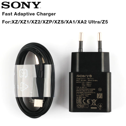 Original Adaptive Travel Fast Charger For Sony Xperia L1 G3312 XA1 Plus XA1 Ultra G3116 XA2 Ultra X Compact XZs XZ2 Type-C Cable