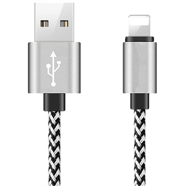 Metal Braided USB Data Sync Charging Cable For iPhone 6 6S 7 8 Plus X 5 5S SE Fast Phone Charger USB Cable 2m 3m For iPad 4 5 6