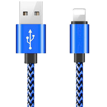 Load image into Gallery viewer, Metal Braided USB Data Sync Charging Cable For iPhone 6 6S 7 8 Plus X 5 5S SE Fast Phone Charger USB Cable 2m 3m For iPad 4 5 6