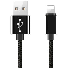 Load image into Gallery viewer, Metal Braided USB Data Sync Charging Cable For iPhone 6 6S 7 8 Plus X 5 5S SE Fast Phone Charger USB Cable 2m 3m For iPad 4 5 6