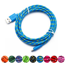 Load image into Gallery viewer, Micro USB Candy Cables for Micro Usb Charging Charger 1M Cable Nylon Charging Data Transfer Cord for Andriod for Huawei Xiaomi