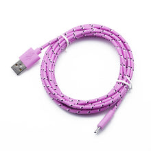 Load image into Gallery viewer, Micro USB Candy Cables for Micro Usb Charging Charger 1M Cable Nylon Charging Data Transfer Cord for Andriod for Huawei Xiaomi