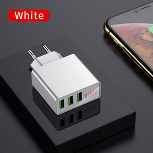 LED Display EU US 3 Port USB Charger 3A Mobile Phone USB Charger Fast Charging Wall Charger For iPhone 6 Samsung Xiaomi LG